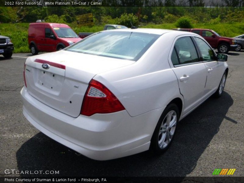 White Platinum Tri-Coat / Camel 2012 Ford Fusion SE