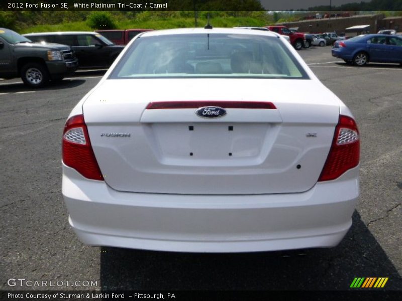 White Platinum Tri-Coat / Camel 2012 Ford Fusion SE