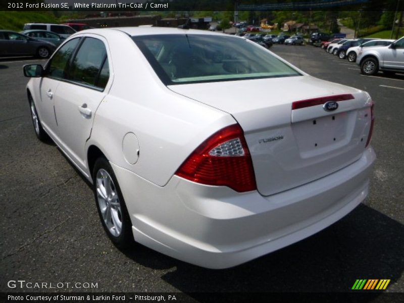 White Platinum Tri-Coat / Camel 2012 Ford Fusion SE