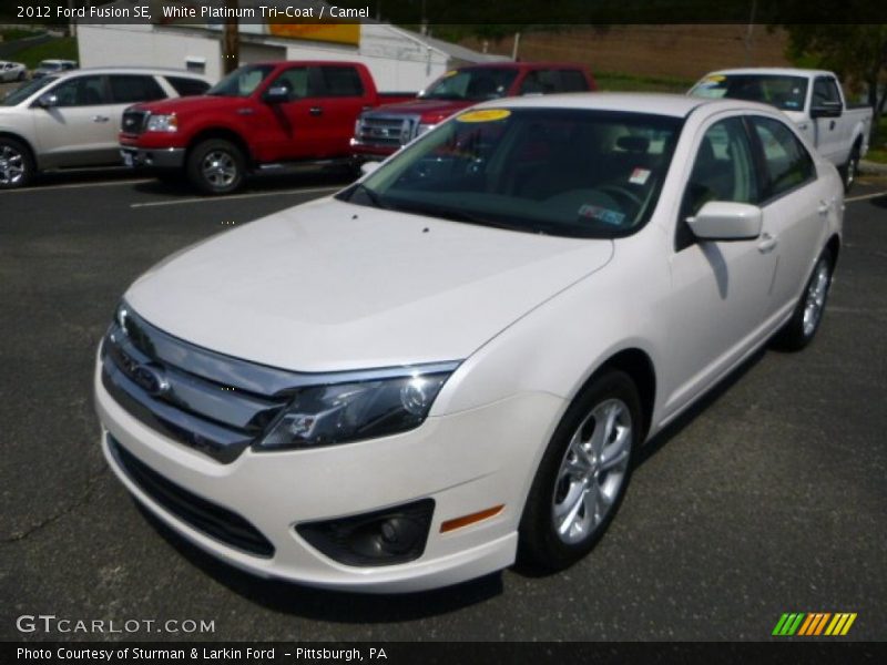 White Platinum Tri-Coat / Camel 2012 Ford Fusion SE