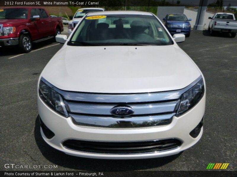White Platinum Tri-Coat / Camel 2012 Ford Fusion SE