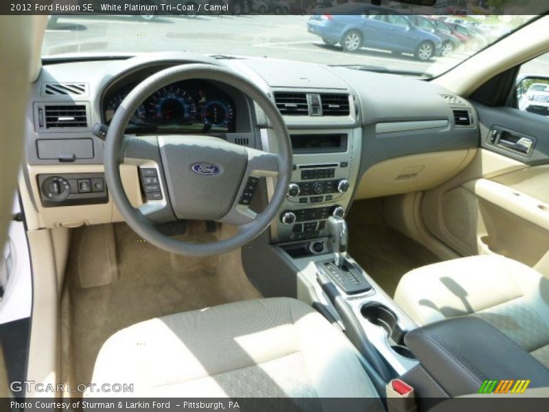 White Platinum Tri-Coat / Camel 2012 Ford Fusion SE