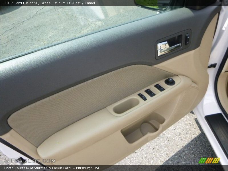 White Platinum Tri-Coat / Camel 2012 Ford Fusion SE