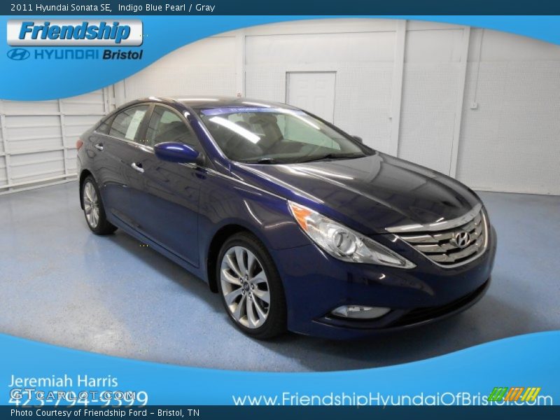 Indigo Blue Pearl / Gray 2011 Hyundai Sonata SE