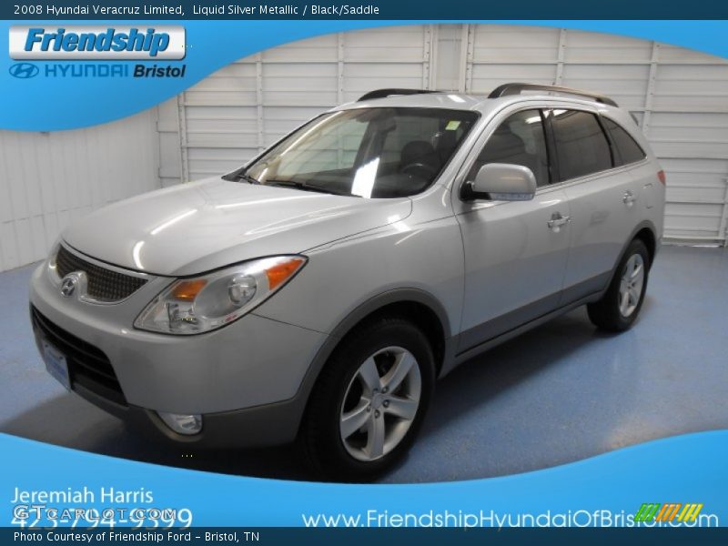 Liquid Silver Metallic / Black/Saddle 2008 Hyundai Veracruz Limited