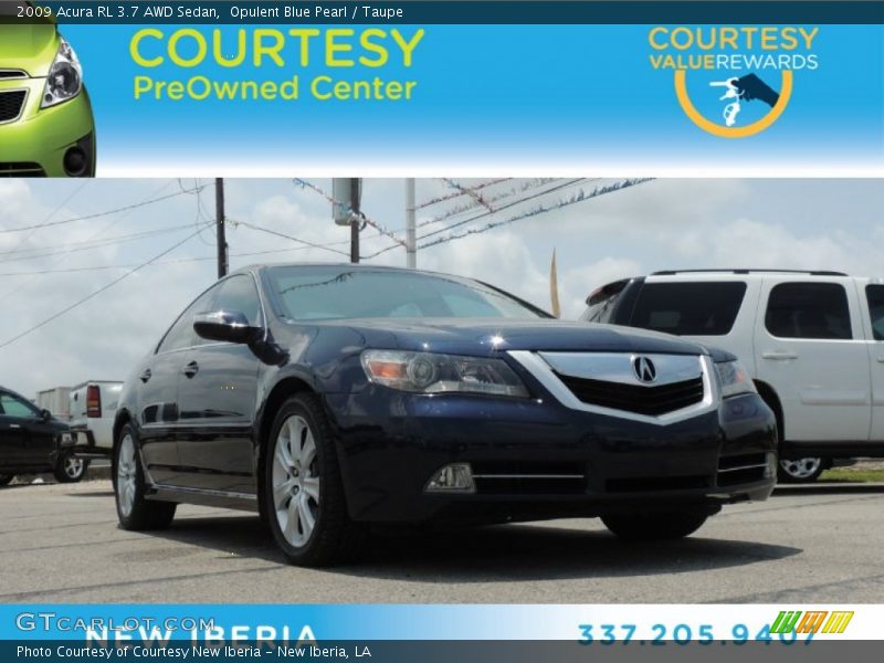 Opulent Blue Pearl / Taupe 2009 Acura RL 3.7 AWD Sedan