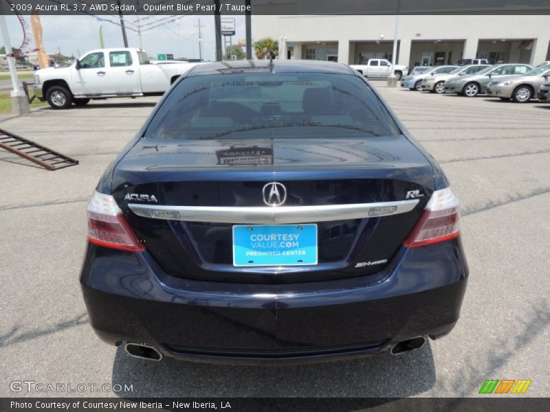 Opulent Blue Pearl / Taupe 2009 Acura RL 3.7 AWD Sedan