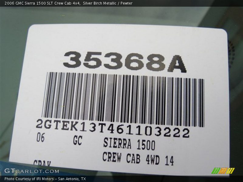 Silver Birch Metallic / Pewter 2006 GMC Sierra 1500 SLT Crew Cab 4x4