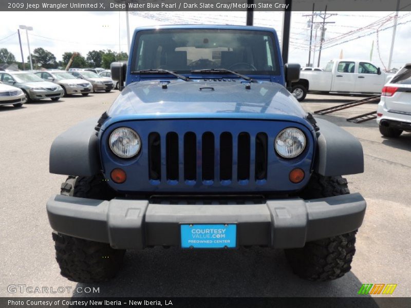 Deep Water Blue Pearl / Dark Slate Gray/Medium Slate Gray 2009 Jeep Wrangler Unlimited X