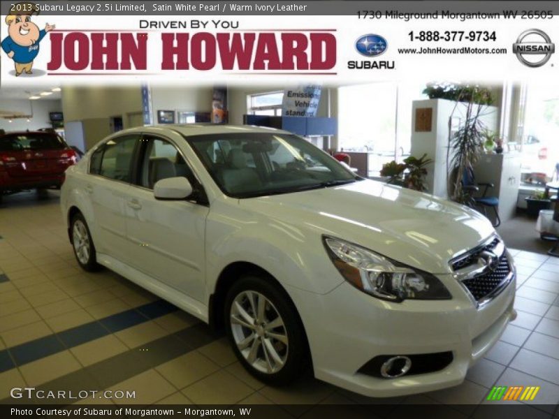 Satin White Pearl / Warm Ivory Leather 2013 Subaru Legacy 2.5i Limited