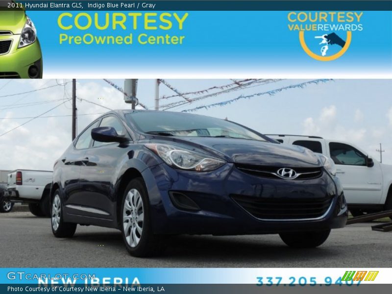 Indigo Blue Pearl / Gray 2011 Hyundai Elantra GLS