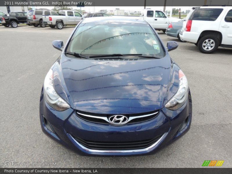 Indigo Blue Pearl / Gray 2011 Hyundai Elantra GLS