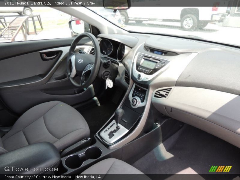 Indigo Blue Pearl / Gray 2011 Hyundai Elantra GLS