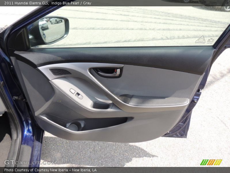 Indigo Blue Pearl / Gray 2011 Hyundai Elantra GLS