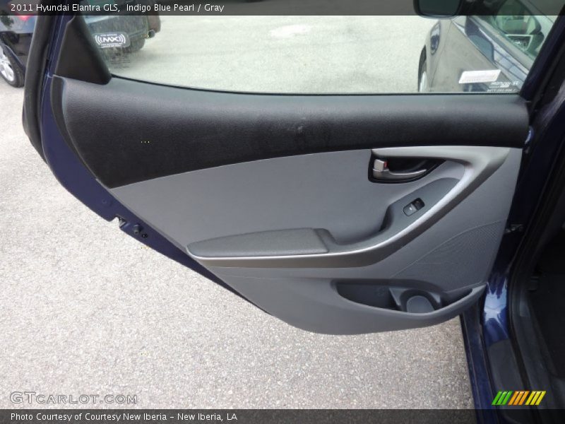 Indigo Blue Pearl / Gray 2011 Hyundai Elantra GLS