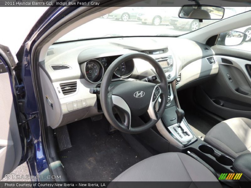 Indigo Blue Pearl / Gray 2011 Hyundai Elantra GLS