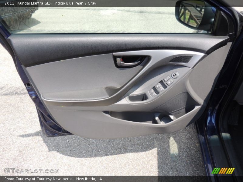 Indigo Blue Pearl / Gray 2011 Hyundai Elantra GLS