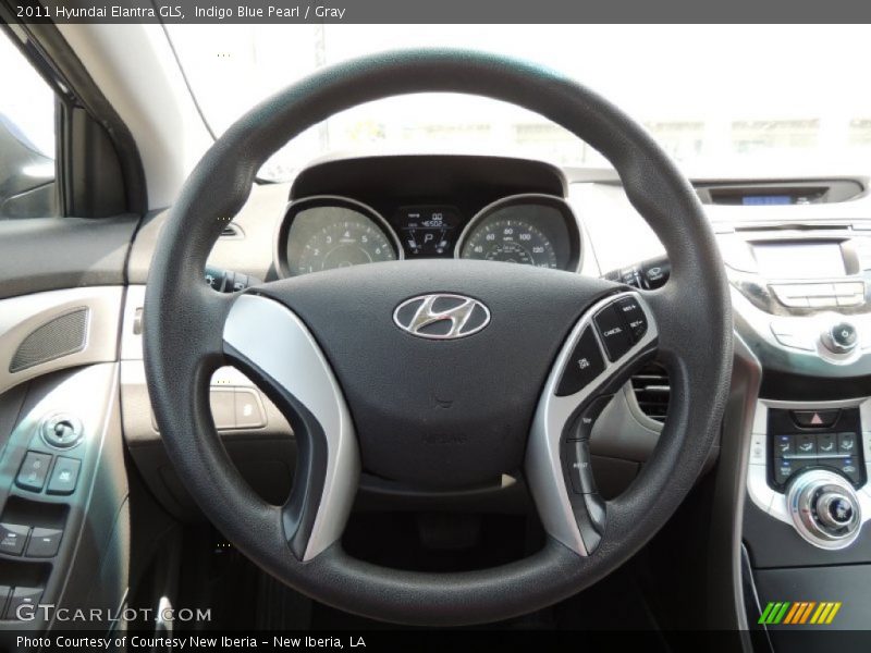 Indigo Blue Pearl / Gray 2011 Hyundai Elantra GLS