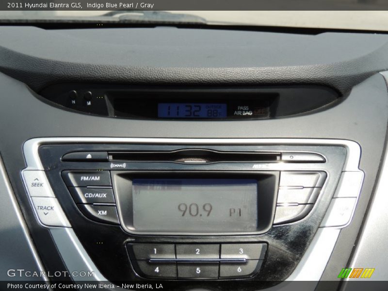 Indigo Blue Pearl / Gray 2011 Hyundai Elantra GLS