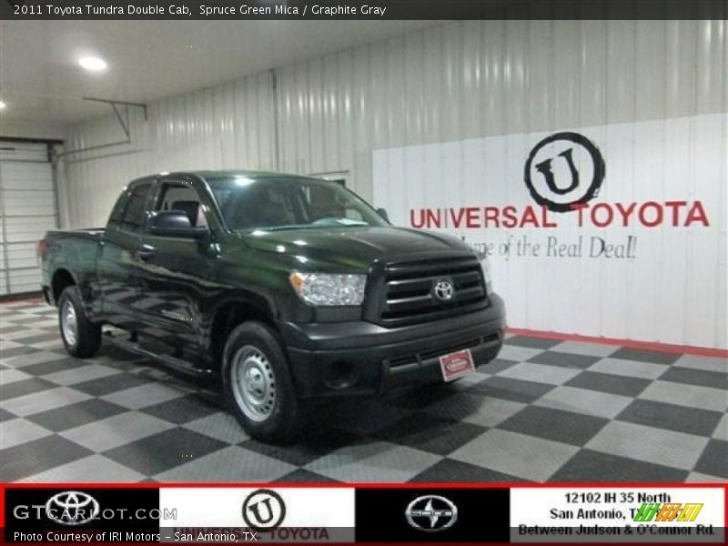 Spruce Green Mica / Graphite Gray 2011 Toyota Tundra Double Cab