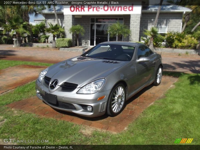 designo Graphite Metallic / Black 2007 Mercedes-Benz SLK 55 AMG Roadster