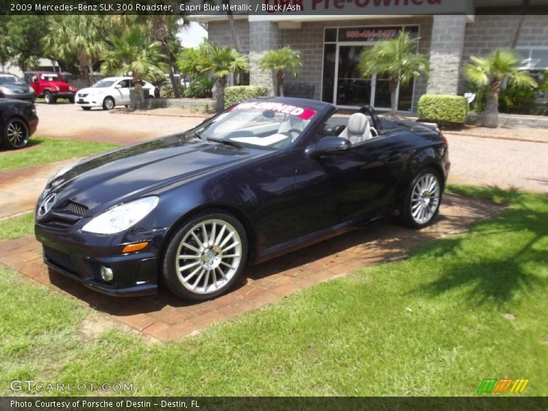 Capri Blue Metallic / Black/Ash 2009 Mercedes-Benz SLK 300 Roadster