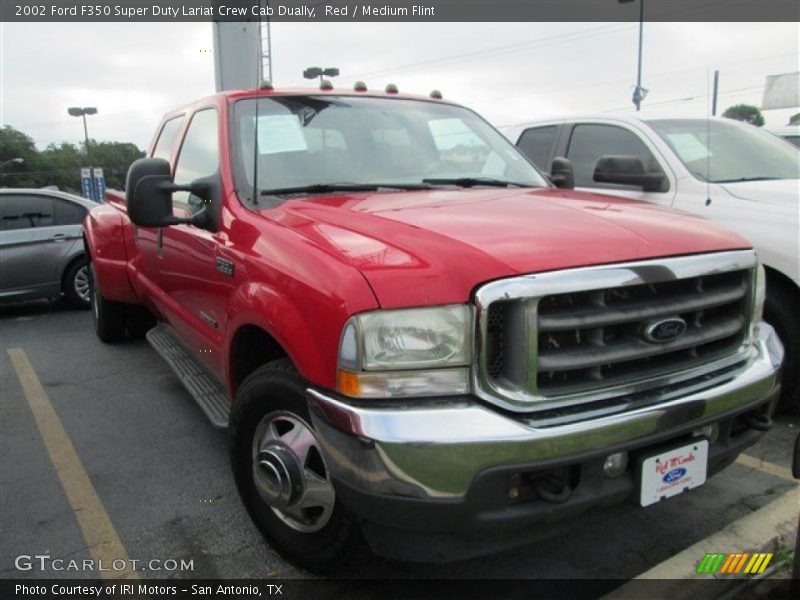 Red / Medium Flint 2002 Ford F350 Super Duty Lariat Crew Cab Dually