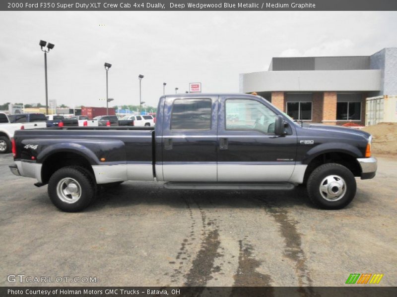 Deep Wedgewood Blue Metallic / Medium Graphite 2000 Ford F350 Super Duty XLT Crew Cab 4x4 Dually