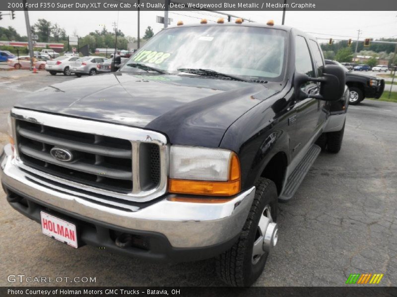 Deep Wedgewood Blue Metallic / Medium Graphite 2000 Ford F350 Super Duty XLT Crew Cab 4x4 Dually