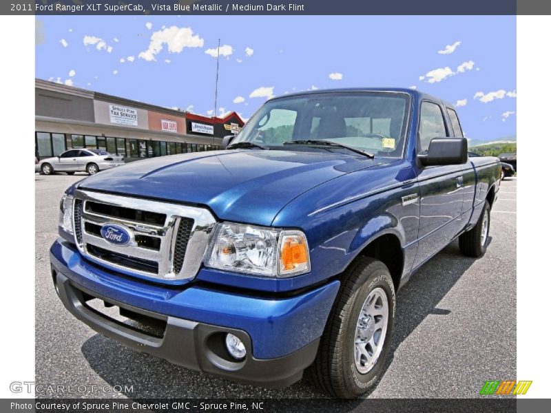 Vista Blue Metallic / Medium Dark Flint 2011 Ford Ranger XLT SuperCab