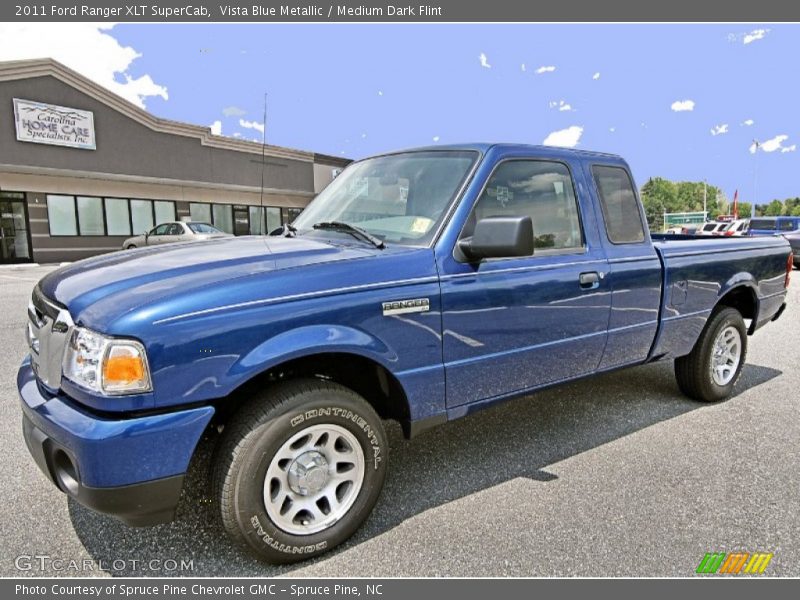 Vista Blue Metallic / Medium Dark Flint 2011 Ford Ranger XLT SuperCab