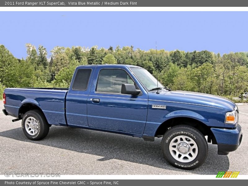 Vista Blue Metallic / Medium Dark Flint 2011 Ford Ranger XLT SuperCab