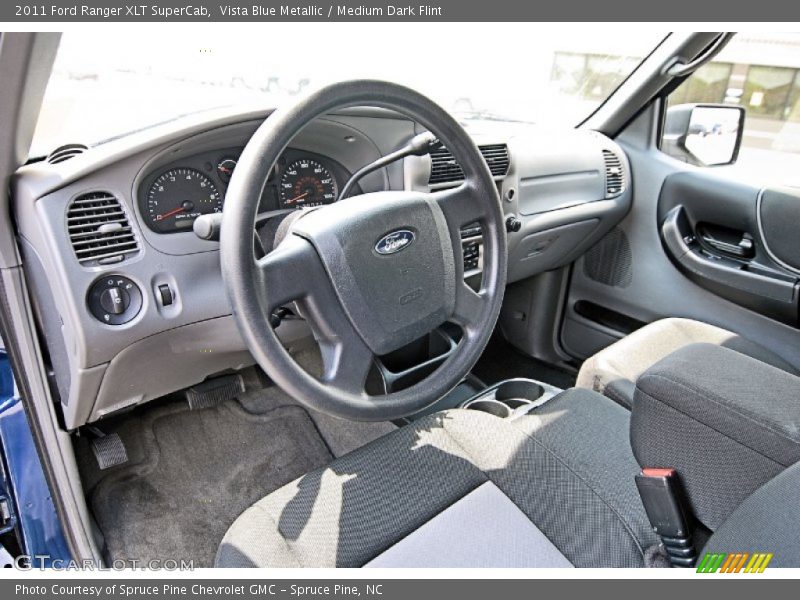 Vista Blue Metallic / Medium Dark Flint 2011 Ford Ranger XLT SuperCab
