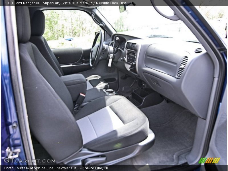 Vista Blue Metallic / Medium Dark Flint 2011 Ford Ranger XLT SuperCab