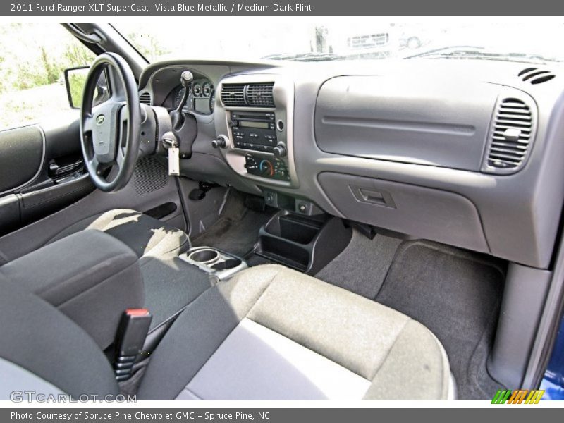 Vista Blue Metallic / Medium Dark Flint 2011 Ford Ranger XLT SuperCab