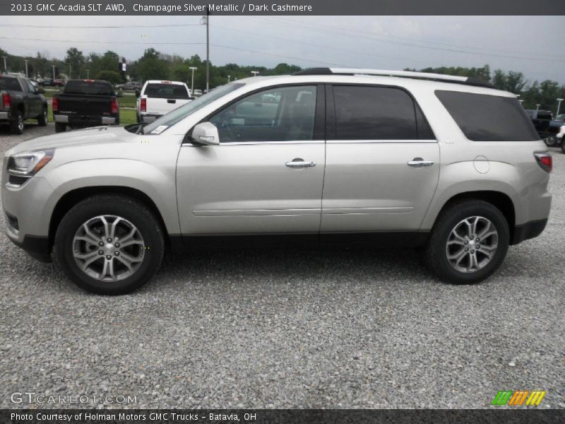 Champagne Silver Metallic / Dark Cashmere 2013 GMC Acadia SLT AWD