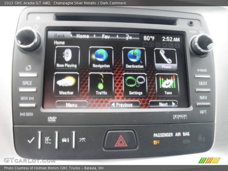 Controls of 2013 Acadia SLT AWD