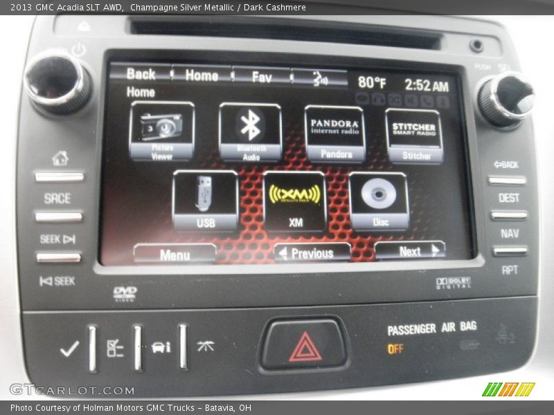 Champagne Silver Metallic / Dark Cashmere 2013 GMC Acadia SLT AWD