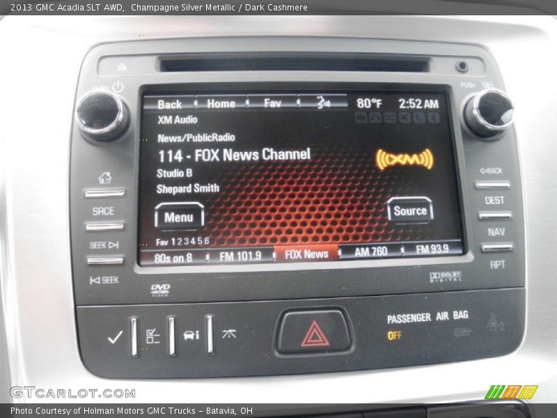 Champagne Silver Metallic / Dark Cashmere 2013 GMC Acadia SLT AWD