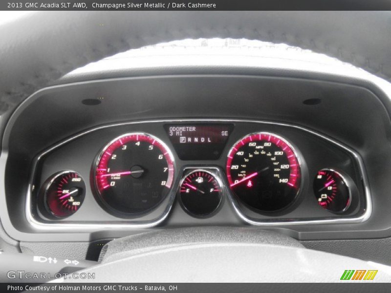 Champagne Silver Metallic / Dark Cashmere 2013 GMC Acadia SLT AWD