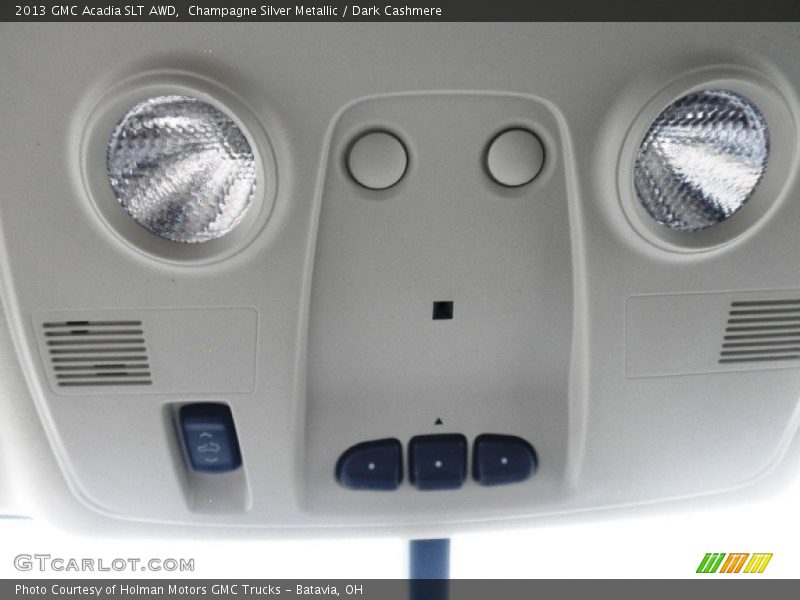 Champagne Silver Metallic / Dark Cashmere 2013 GMC Acadia SLT AWD