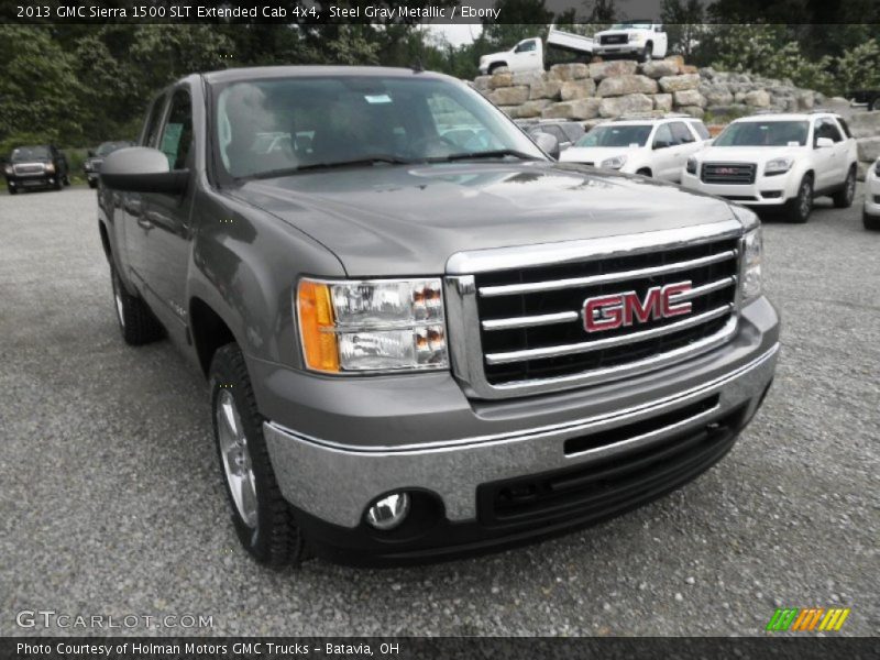 Steel Gray Metallic / Ebony 2013 GMC Sierra 1500 SLT Extended Cab 4x4