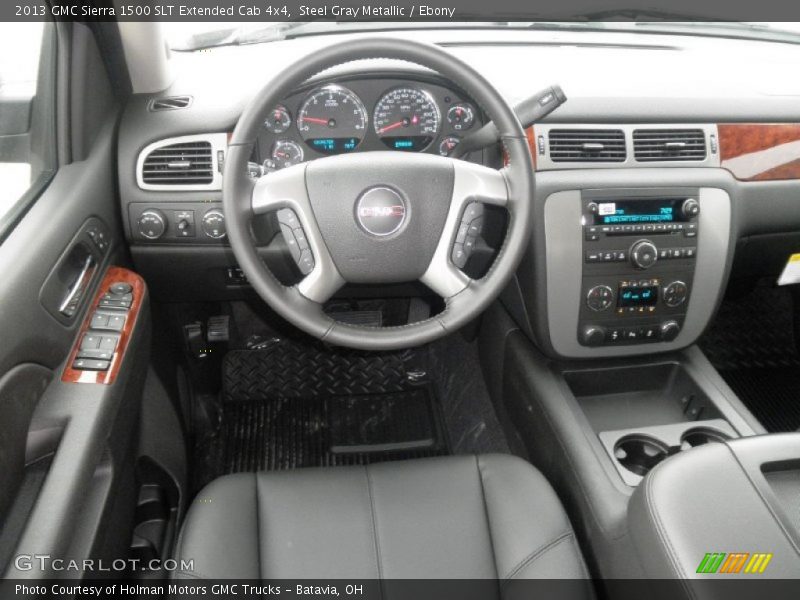 Steel Gray Metallic / Ebony 2013 GMC Sierra 1500 SLT Extended Cab 4x4