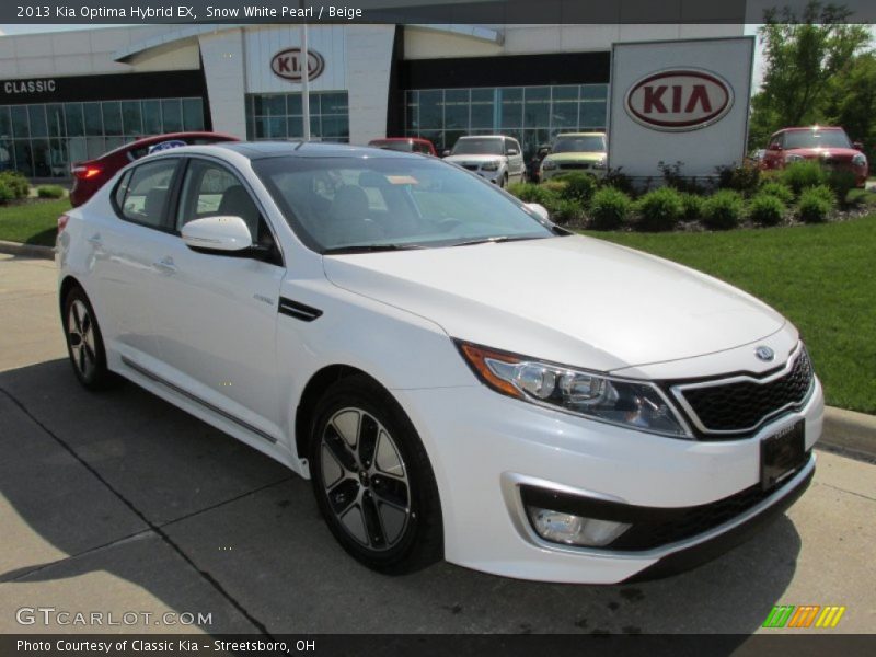 Snow White Pearl / Beige 2013 Kia Optima Hybrid EX