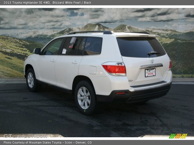 Blizzard White Pearl / Black 2013 Toyota Highlander SE 4WD