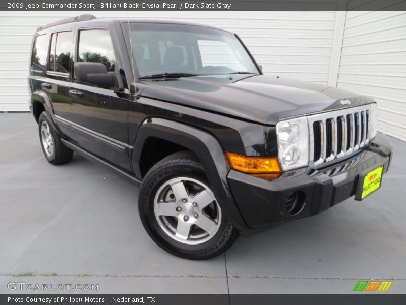 Brilliant Black Crystal Pearl / Dark Slate Gray 2009 Jeep Commander Sport