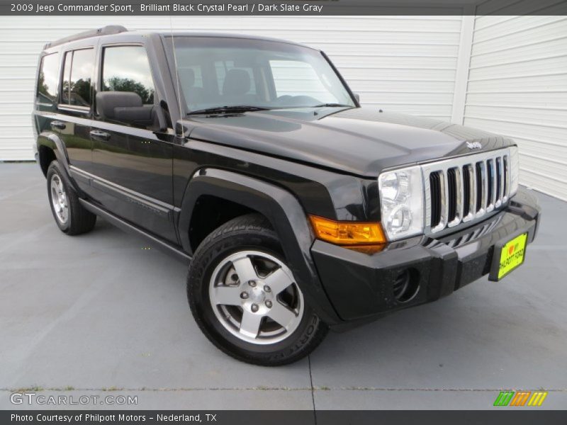 Brilliant Black Crystal Pearl / Dark Slate Gray 2009 Jeep Commander Sport