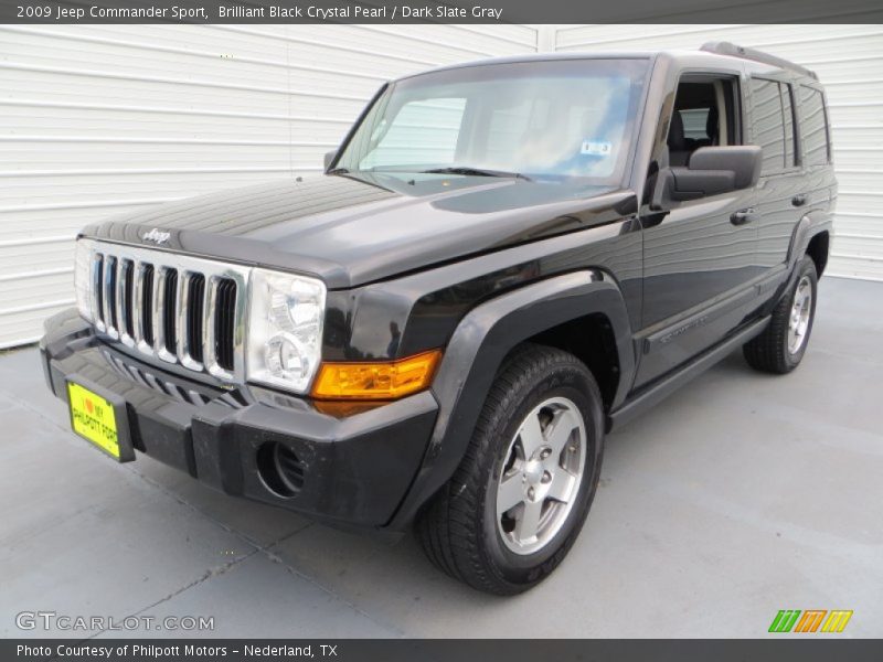 Brilliant Black Crystal Pearl / Dark Slate Gray 2009 Jeep Commander Sport