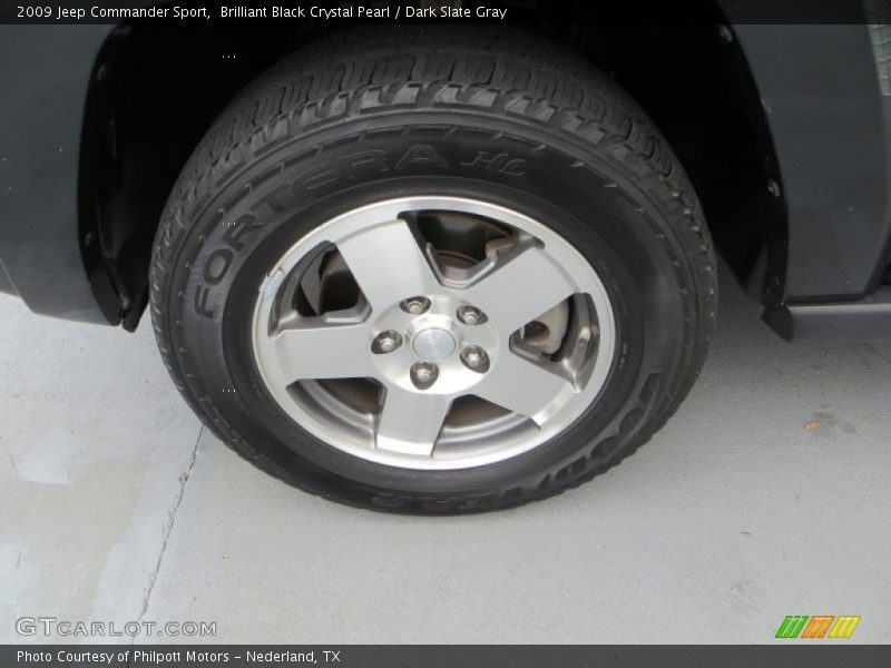 Brilliant Black Crystal Pearl / Dark Slate Gray 2009 Jeep Commander Sport