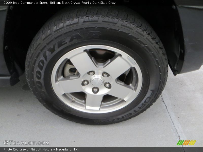 Brilliant Black Crystal Pearl / Dark Slate Gray 2009 Jeep Commander Sport